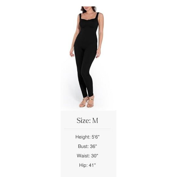 Popilush Jumpsuits for Women Built-In Bra Square Neck Workout Seamless Leggings - Picture 5 of 6